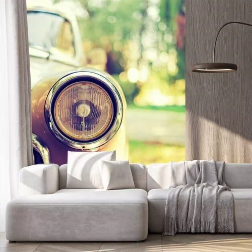 Papier peint  Gros plan sur un phare de vieille voiture