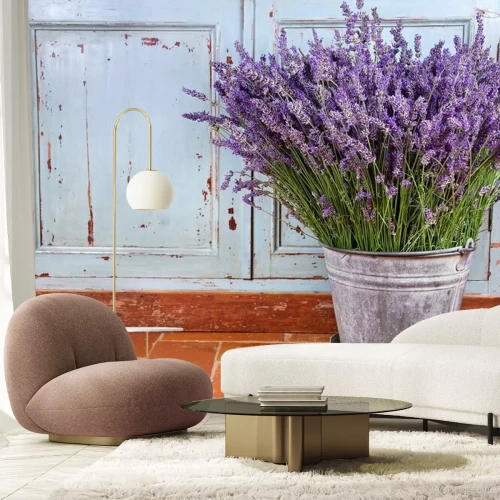 Papier peint  Bouquet de lavande dans un cadre rustique