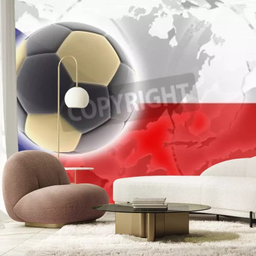 Papier peint  Football et drapeau de la Tchéquie