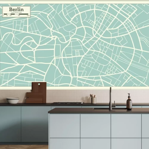 Sticker  Berlin Allemagne Carte dans le Style rétro.