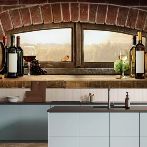 Papier peint  Rebord de fenêtre dans un vignoble parisien