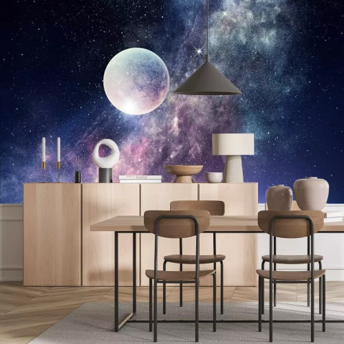 Papier peint  Vue cosmique avec une lune réaliste