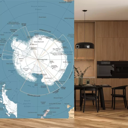 Sticker  Carte de l'Antarctique avec légendes