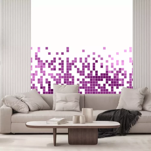 Sticker  Pixels violets sur fond blanc