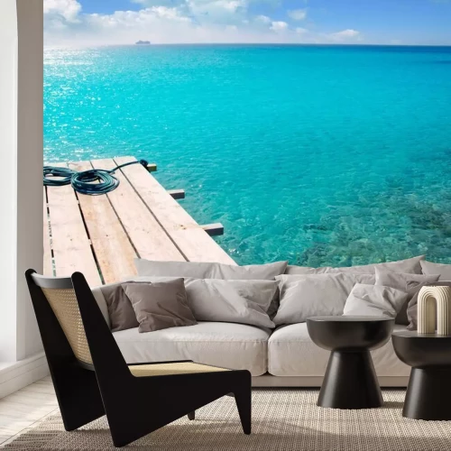 Papier peint  Passerelle fond d'azur