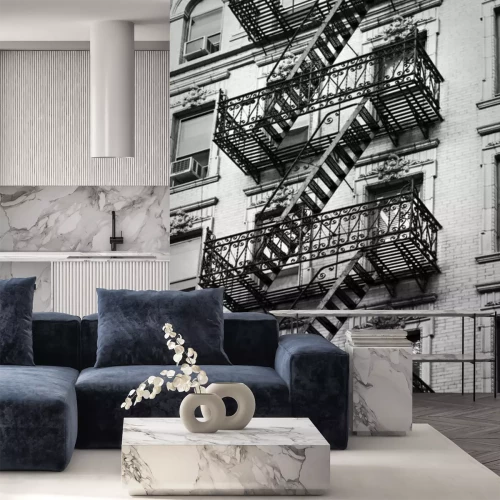 Papier peint  Escalier de secours décoratif sur un immeuble à New York