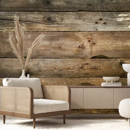 Papier peint  Vieilles planches marron