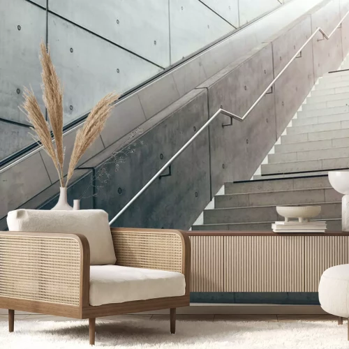 Sticker  Un escalier en béton moderne