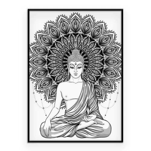Poster  Bouddha avec un mandala