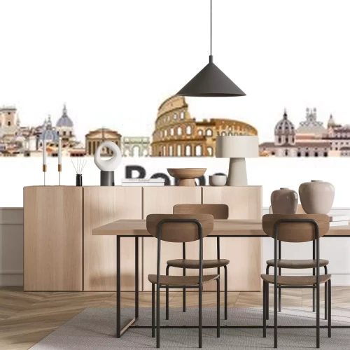 Sticker  Toits de la ville de Rome vector