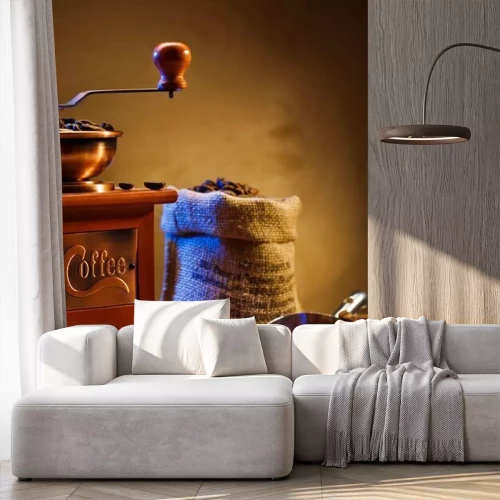 Papier peint  Vieux moulin à café et grains