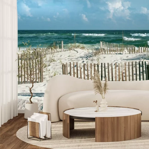 Papier peint  Plage clôturée
