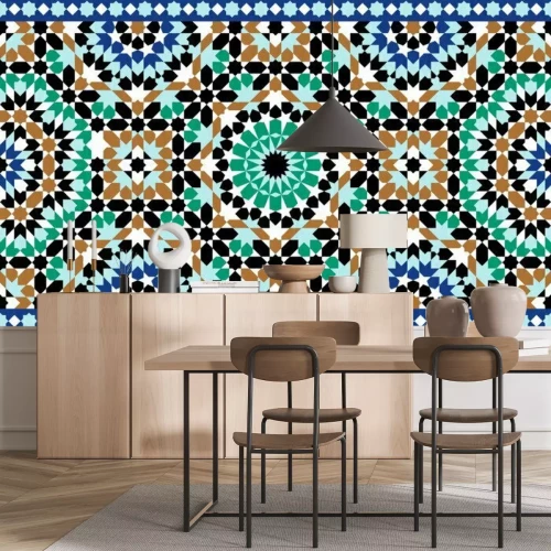 Sticker  Frontière sans couture du Maroc. Conception islamique traditionnelle. Élément de décoration de mosquée.