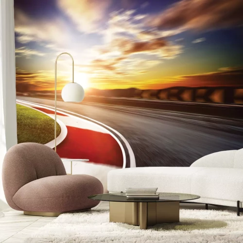 Papier peint  Circuit de course au coucher du soleil