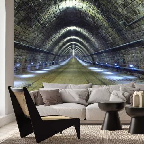 Papier peint  Long tunnel en briques