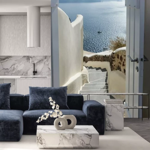 Sticker  Vue d'une porte sur la mer