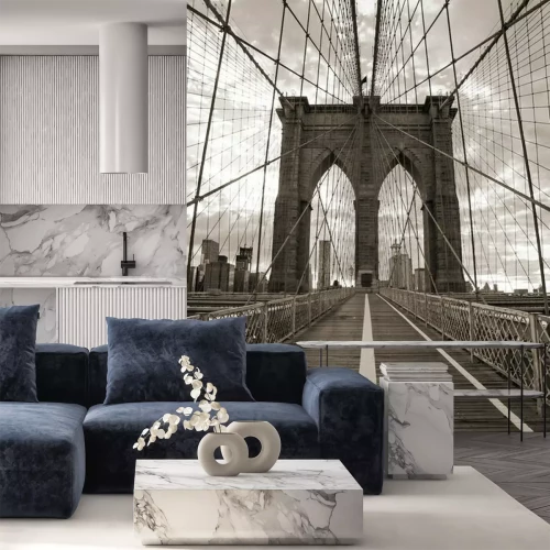 Papier peint  Pont de Brooklyn désert la nuit