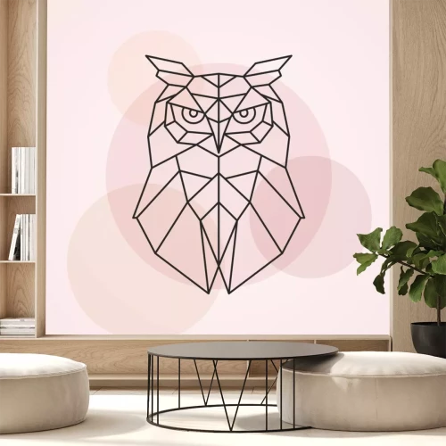 Sticker  Tête géométrique d'un hibou. Illustration vectorielle abstraite d'un oiseau sauvage.