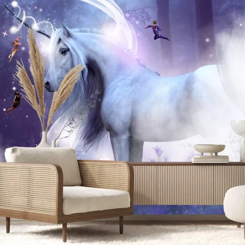 Papier peint  Licorne dans une forêt magique