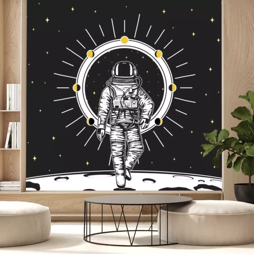 Sticker  Astronaute avec un halo entouré de planètes