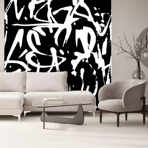 Sticker  Modèle sans couture de vecteur graffiti avec des étiquettes abstraites