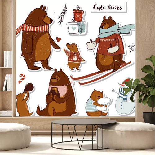 Sticker  sertie d'ours mignons