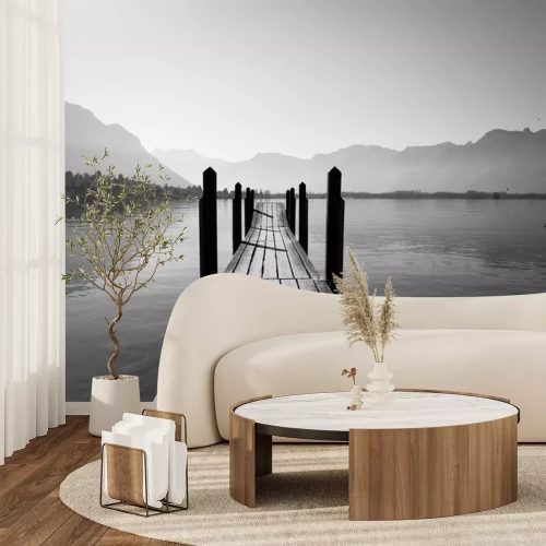 Papier peint  Une jetée s'enfonçant profondément dans le lac