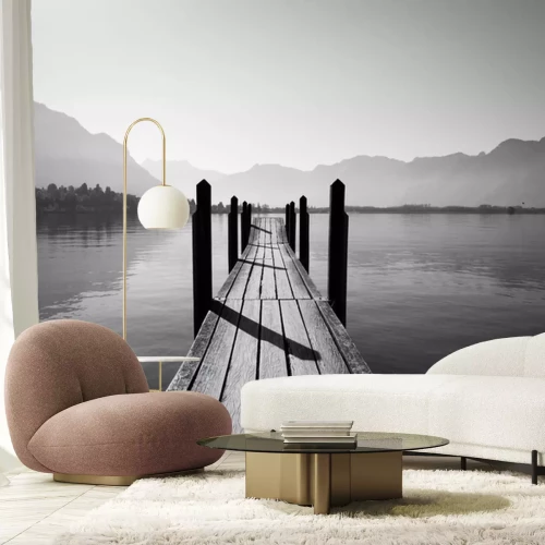 Sticker  Une jetée s'enfonçant profondément dans le lac