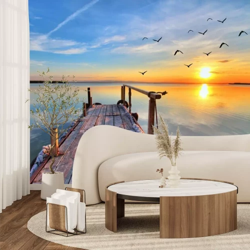 Papier peint  Lac paisible le soir