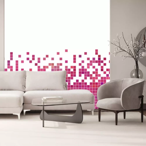 Sticker  Pixels roses sur fond blanc