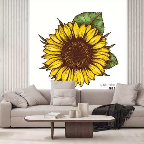 Sticker  Tournesol dans un dessin vintage