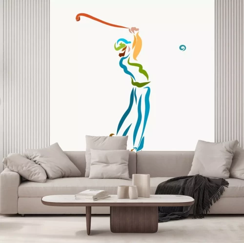 Sticker  Un homme avec un club de golf, jouer au golf