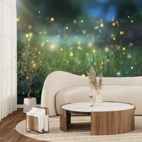 Papier peint  Des lucarnes au bord de l'herbe