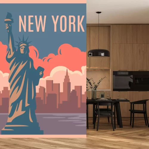 Sticker  Statue de la liberté aux États-Unis rétro