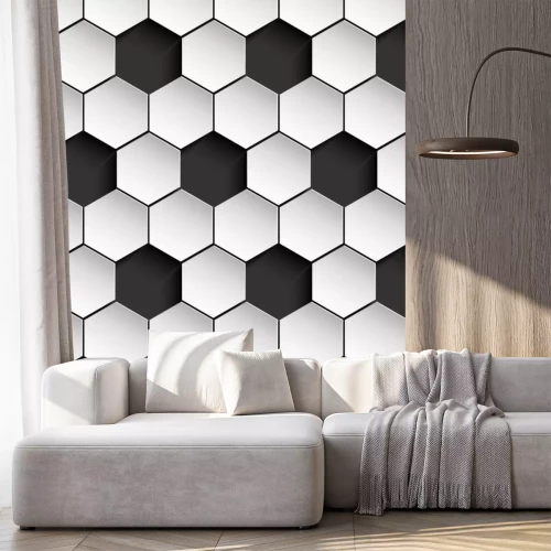 Sticker  Motif hexagonal noir et blanc