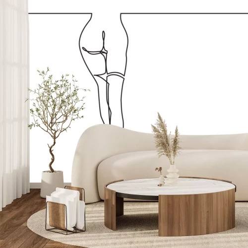 Sticker  dessin au trait continu de jambes de femme sexy en bas