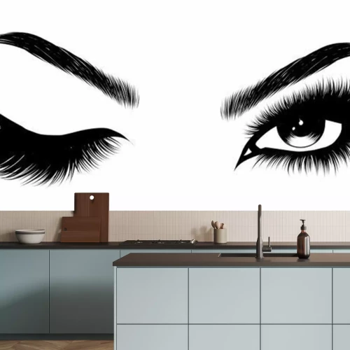 Papier peint  Yeux au maquillage parfait style dessin animé