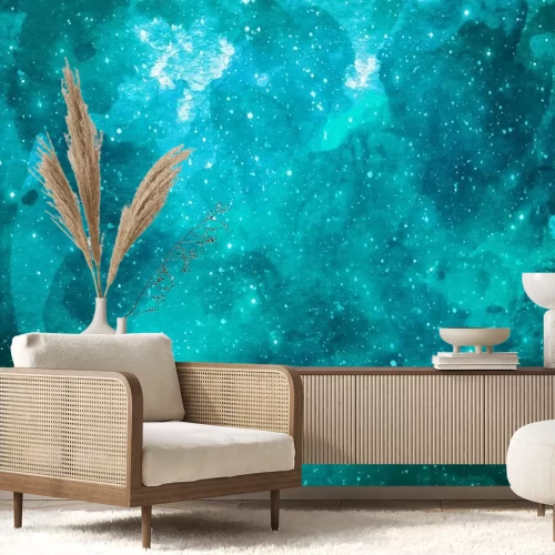 Papier peint  Étoiles des galaxies turquoises