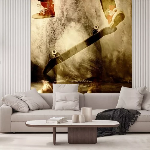 Papier peint  Truc de planche à roulettes en mouvement