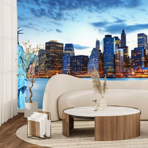 Papier peint  Statue de la Liberté et panorama de New York