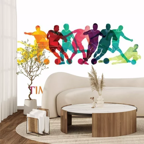 Sticker  Football (soccer) fond coloré. Illustration vectorielle