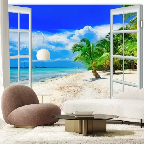 Papier peint  Fenêtre ouverte sur la mer