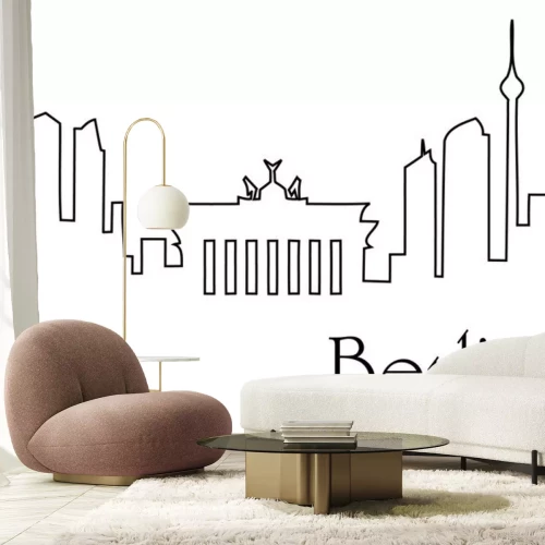 Sticker  Fond de dessin d'une ligne de Berlin ville