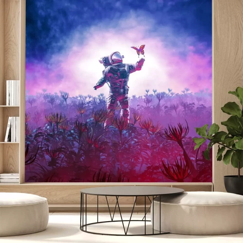 Sticker  Astronaute jouant avec un graphique papillon