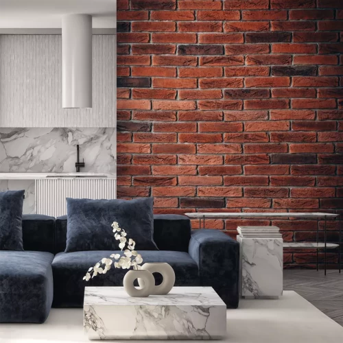 Sticker  Brique grunge dans des tons rouges