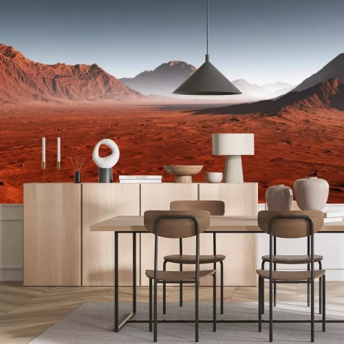 Papier peint  Paysage du coucher de soleil sur Mars