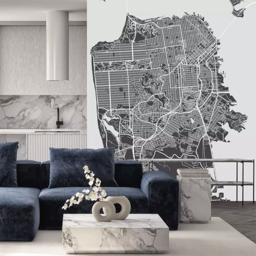 Sticker  Plan de la ville de San Francisco, carte vectorielle détaillée