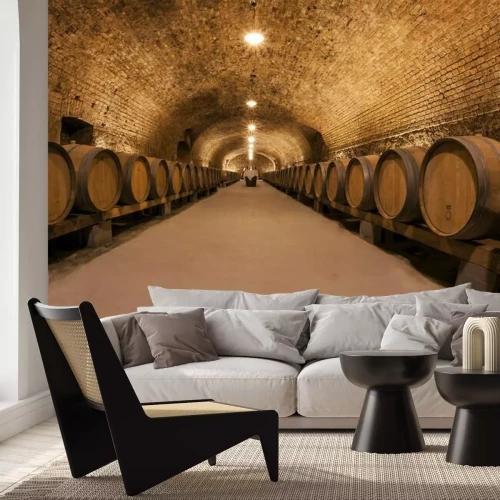 Papier peint  Cave à vin avec barrique de vin
