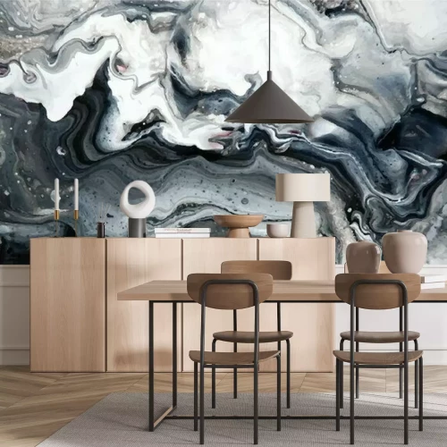 Papier peint  Nuages de marbre clair