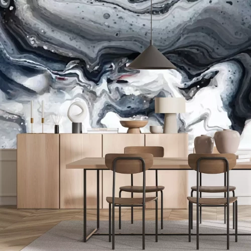 Papier peint  Nuages de marbre foncé